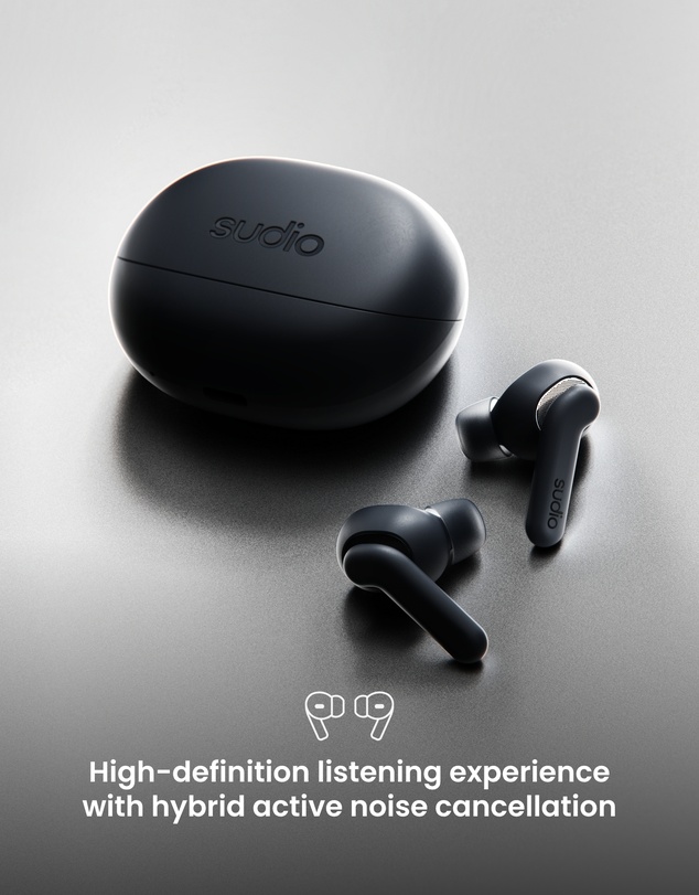 Sudio - E4 Pro - True Wireless Bluetooth In-Ear Headphones, Hybrid ANC Earbuds