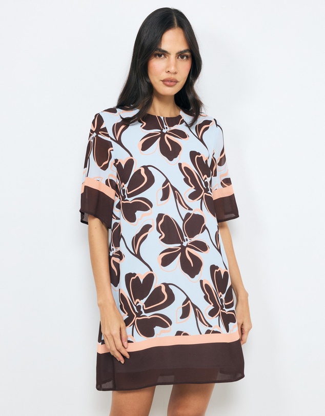 AERE - Nori Short Sleeve Viscose Mini Dress