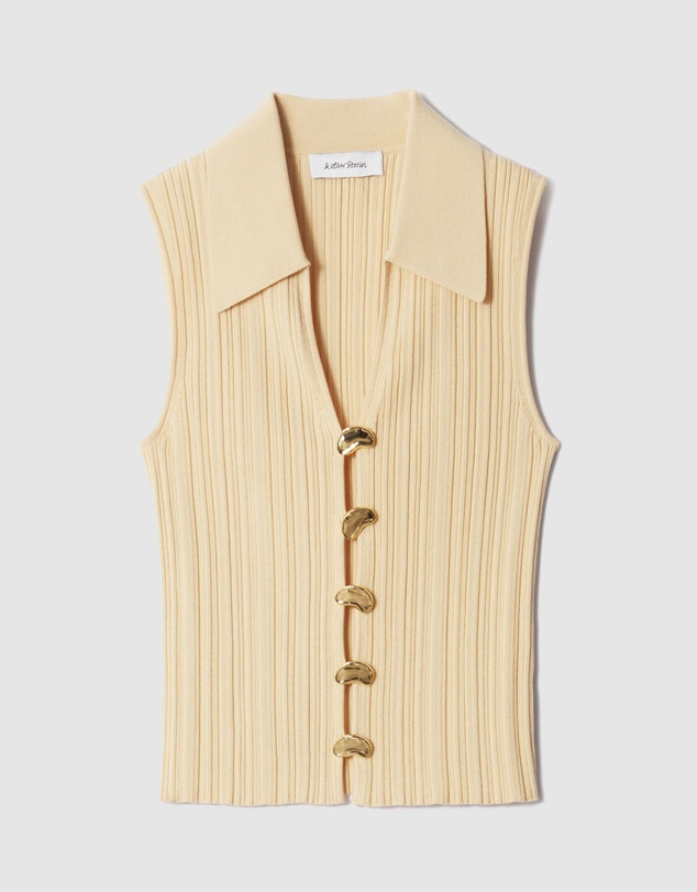 & Other Stories - Rib-Knit Collar Tank Top