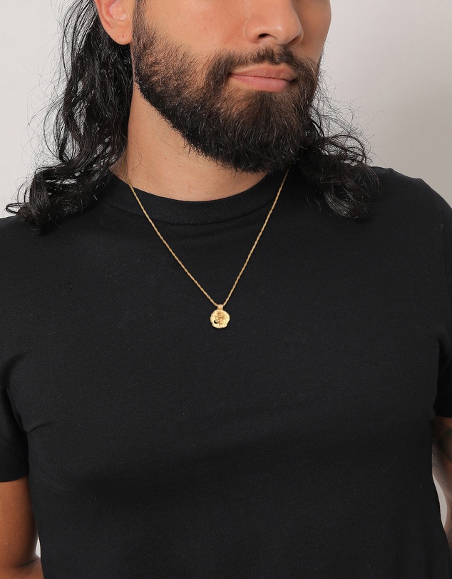 Kuzzoi - ICONIC EXCLUSIVE - Necklace Coin Pendant Cross Ancient in 925 Sterling Silver Gold Plated