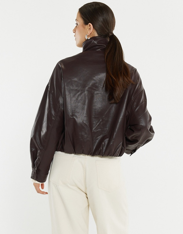 Sass - Jude Leather Look Bomber