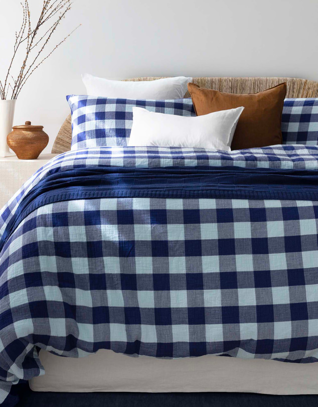 Bambury - Willow Layered Cotton Gingham Check Quilt Cover Set