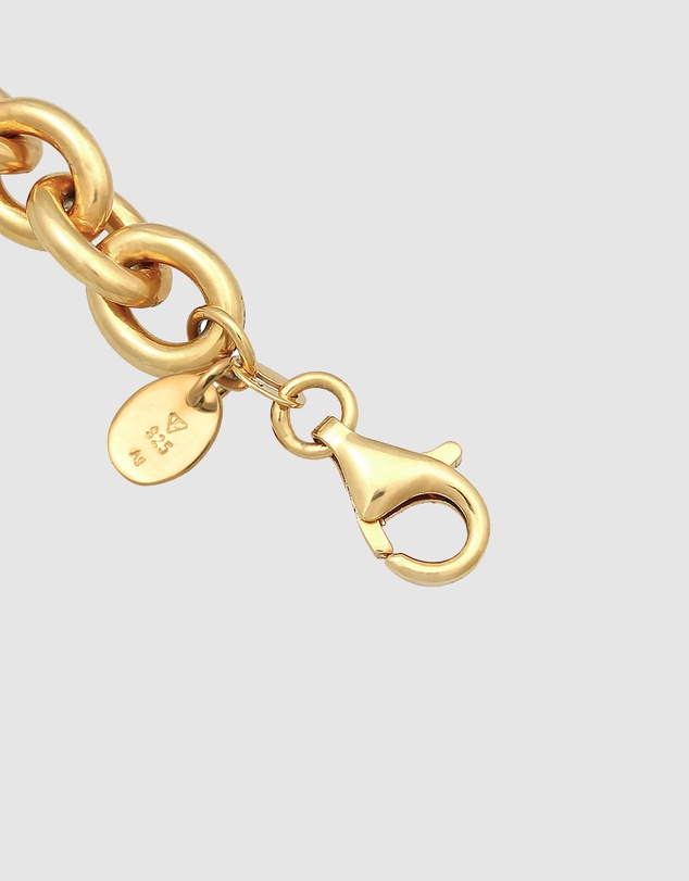 Elli Jewelry - Anklet Layer Links Baroque with Freshwater Cultured Pearl in 925 Sterling Silver Gold Plated