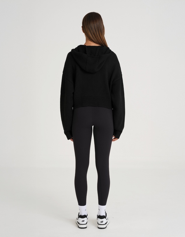 All Fenix - Zip Up Crop Knit Hoodie