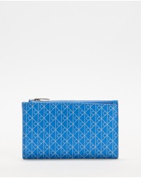 Calvin Klein - Emblem Allover Print Top Zip Cardcase