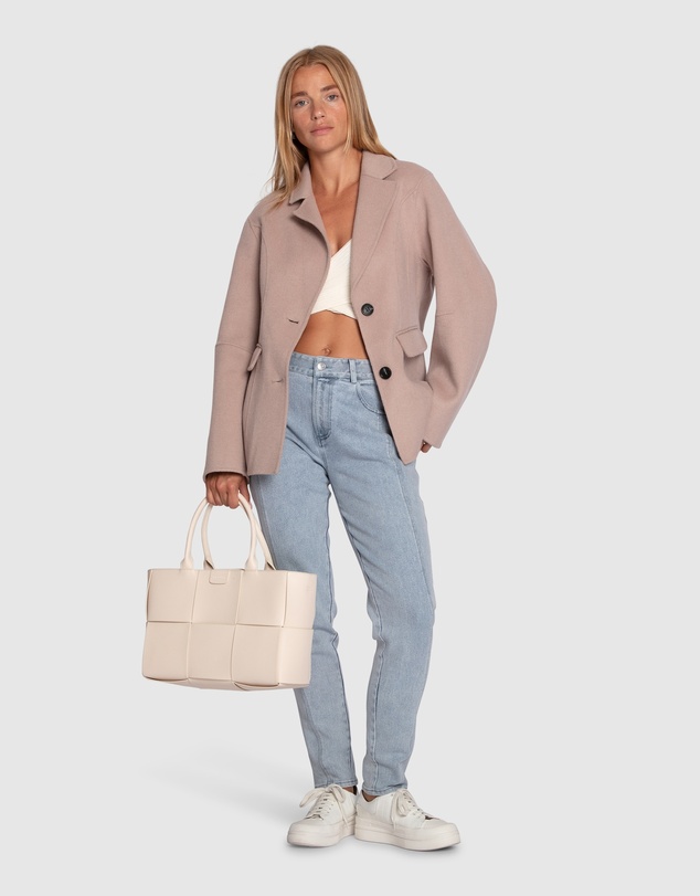 Belle & Bloom - Stuck On You Wool Blend Cinched Waist Blazer