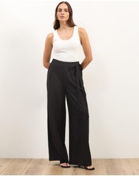Atmos&Here - Liora Linen Blend Pants With Side Tie