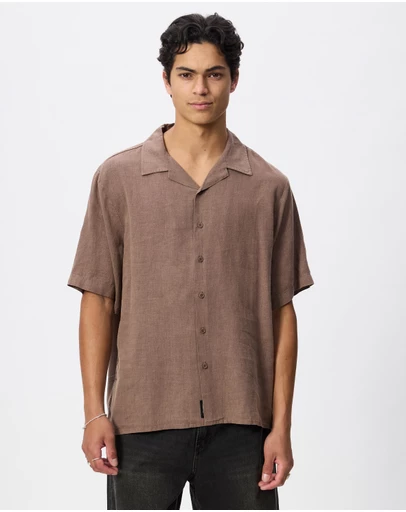 Thrills - Hemp Minimal Thrills Cropped Bowling Shirt