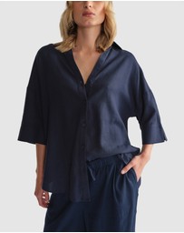 Decjuba - D-Luxe Linen Blend 3/4 Shirt