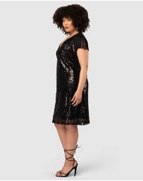 Pink Dusk by Curve Project - Over The Top Sequin Mini Dress