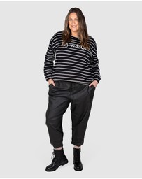 Love Your Wardrobe - LYW & Co Stripe Embroidered Sweat Top
