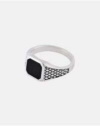 Serge DeNimes - Silver Onyx Armour Ring