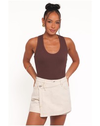 Petal & Pup - Miles Racerback Rib Knit Tank Top - Espresso