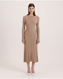 SABA - Metallic Ribbed Knit Dress