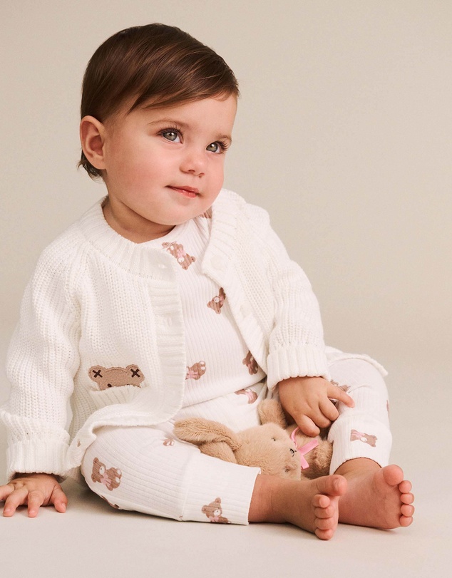 Huxbaby - Newborn Peekaboo Hux Cardigan - Babies