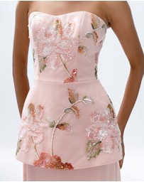 JUSTIN TONG - Ellaire Beaded Cascade Dress