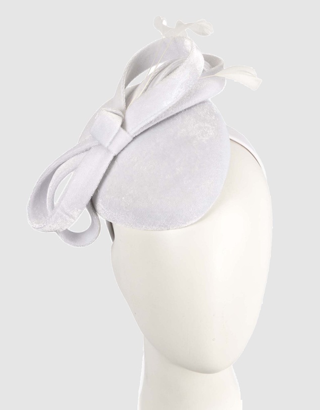 Max Alexander - Velvet White Winter Pillbox Fascinator