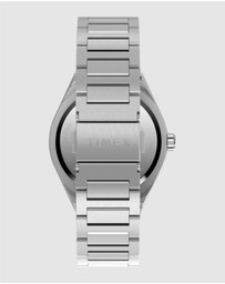 TIMEX - Q Timex® Continental GMT 39mm Stainless Steel Bracelet Watch