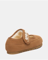 EVERAU - Australian Shepherd Ugg Velvi Kids Cow Suede Upper Loafer Oxfords Flats
