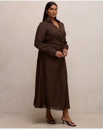 Forever New Curve - Francesca Curve Button Shirt Midi Dress