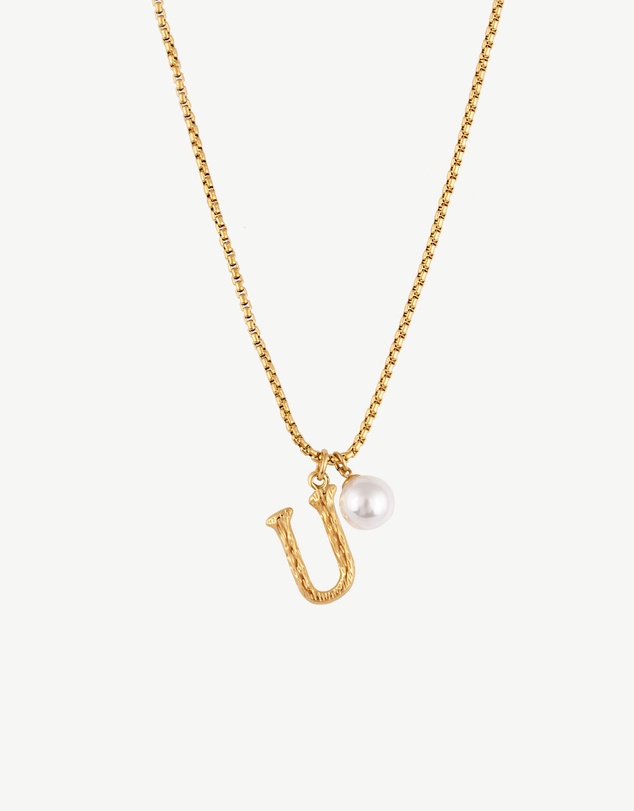 Zahar - Pearl Letter U Necklace