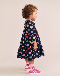 Huxbaby - Multi Hearts Cord Dress - Babies-Kids