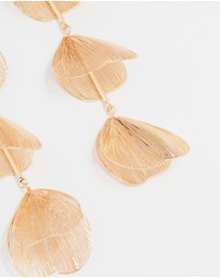 Lovisa - Gold Lazercut Petal Drop Earrings