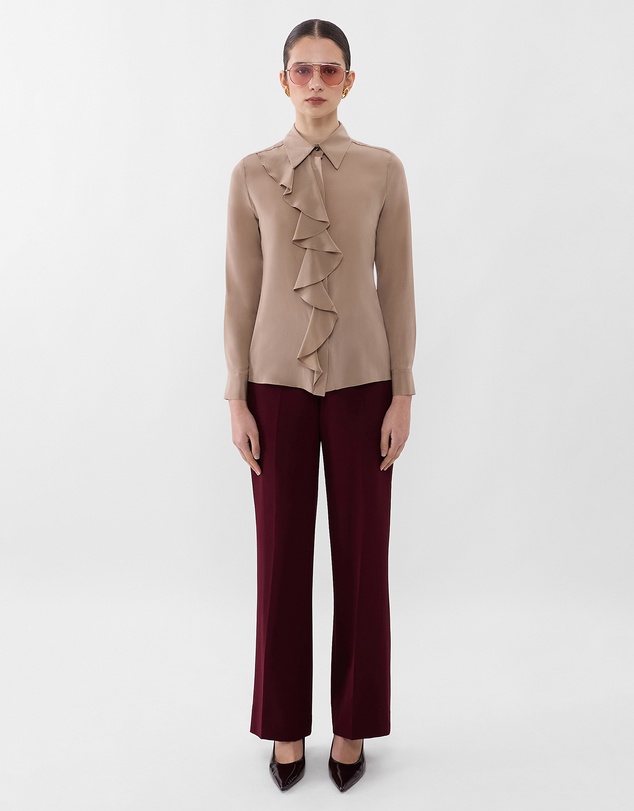 Farage - Ruffle Silk Shirt