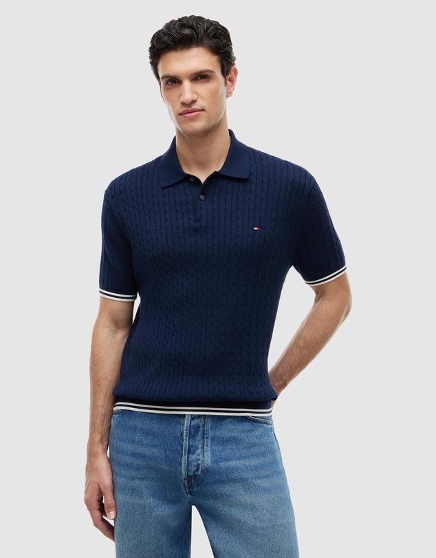 Tommy Hilfiger - Regular Fit Cable Knit Polo Shirt
