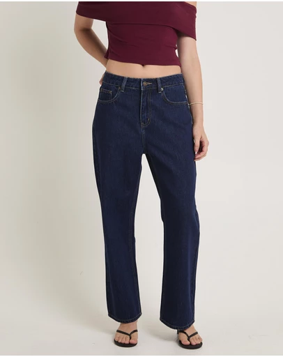 Subtitled - Alexa Mid Rise Denim Jeans Petite Relaxed