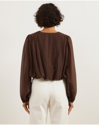 Atmos&Here - Paige Plunge Balloon Sleeve Top