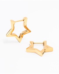 Lovisa - Gold Plated Surgical Steel Star Outline Huggie Earrings