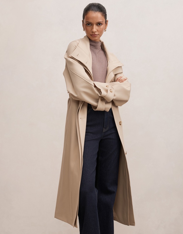 Forever New Petite - Florence Petite Funnel Neck Trench Coat
