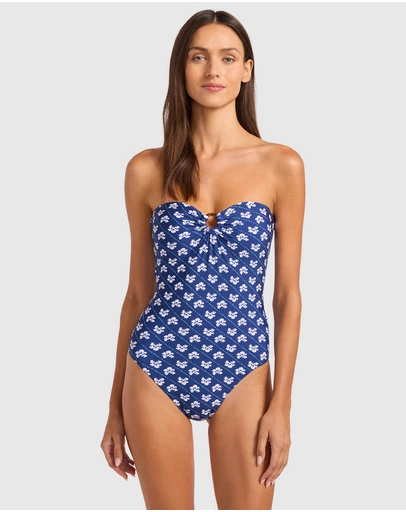 Seafolly - Batik Bloom Bandeau One Piece Swimsuit