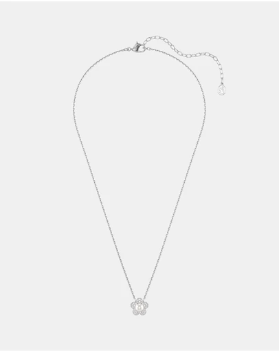 Swarovski - Ariana Grande x Swarovski Pendant, Crystal Pearl, Round Cut, Flower, White, Rhodium Plated