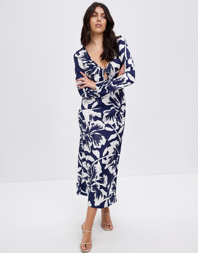 Third Form - Untamed Bias Tie Up Maxi Dress