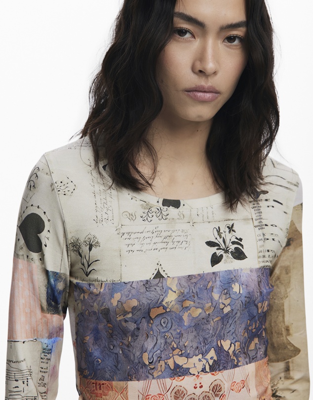 Desigual - Collage ruched T-shirt