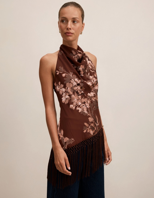 Forever New - Harmony Tassel Halter Neck Top