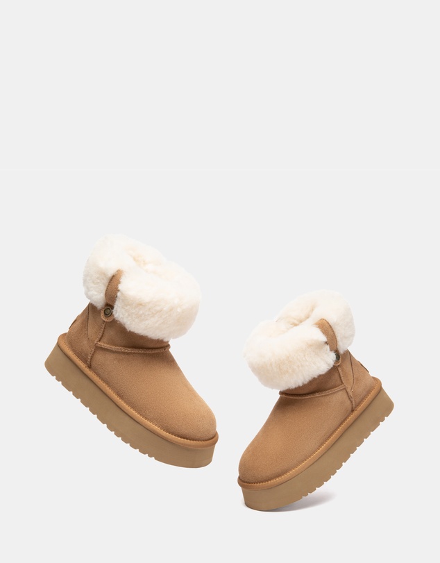 EVERAU - Australian Shepherd Ugg Mini Eleny Platform Cow Suede Upper UGG Boots