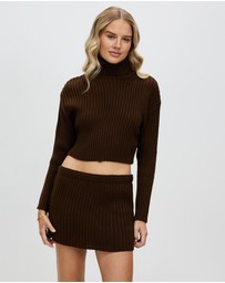 Style Addict - Chunky Knit Crop Skivvy