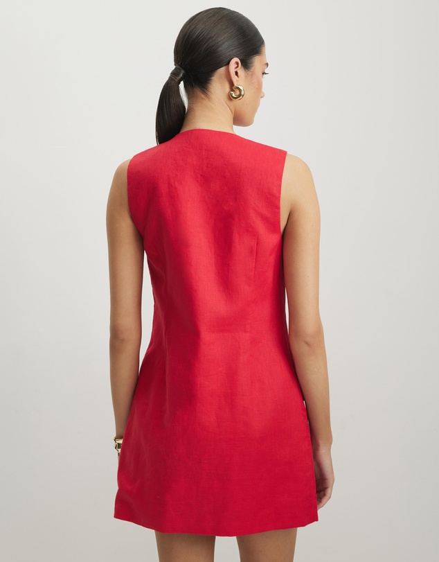AERE - Tamsin Linen Mini Shift Dress