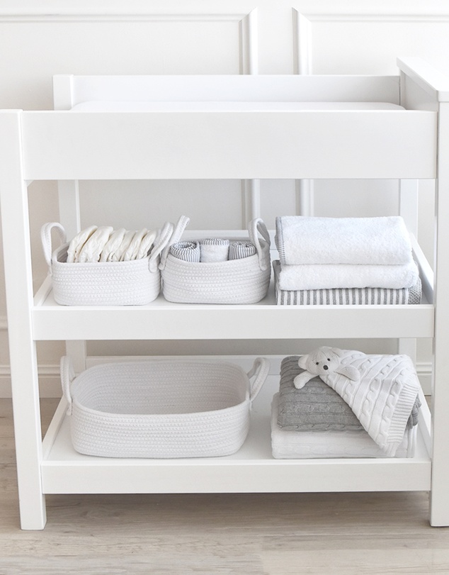 Living Textiles - 3 Pc Cotton Rope Storage Set - White
