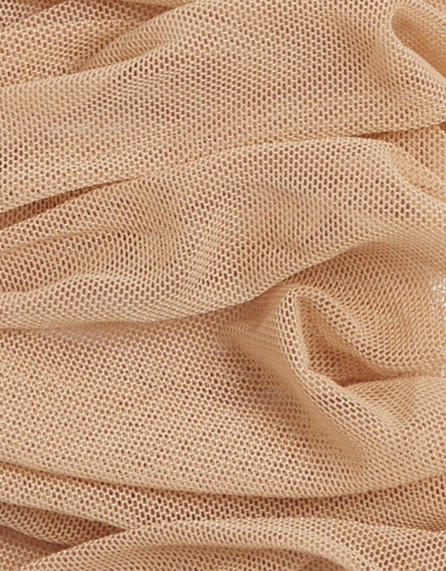 High Heel Jungle - Ariana Ruched Mesh Opera Glove - Tan