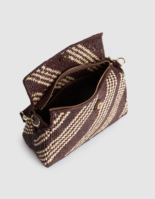 Evity - Clara Leather Raffia Shoulder Bag