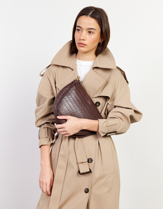 SABEN - Gani Shoulder Bag Espresso Croc