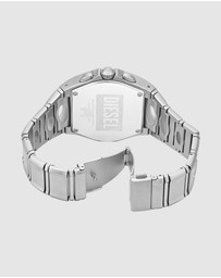 Diesel - D-Curve Silver Tone Chronograph Watches