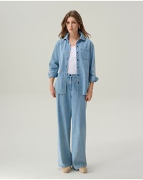 IDA+S - Adelaide Light Denim Wide Leg Jeans