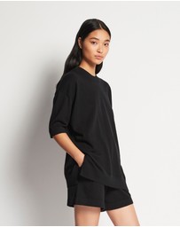 JH Lounge - JHL Crew S/S Sweater (Cotton Cashmere) Black