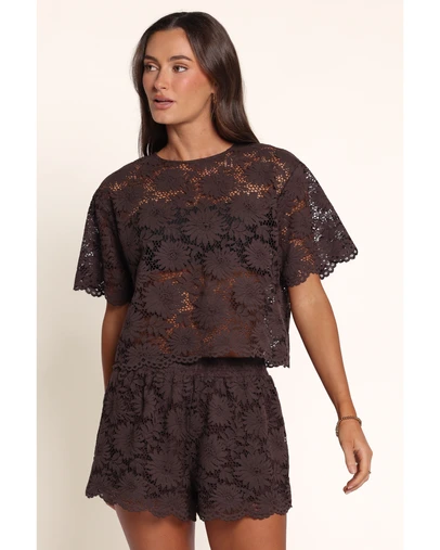 Petal & Pup - Nicki Lace Short Set - Chocolate Brown