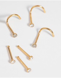 Lovisa - Gold-Plated Surgical Steel Nose Stud 6-Pack